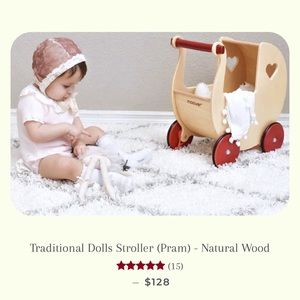 WOODEN DOLL PRAM